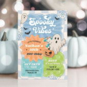 Boy Retro Halloween Spooky Vibes Blue Verjaardag Kaart