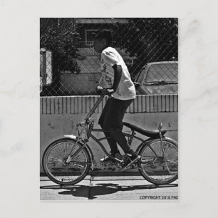Boy Riding Bike Briefkaart