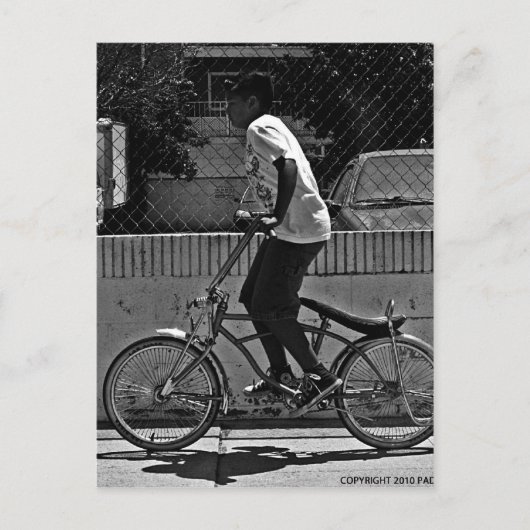 Boy Riding Bike Briefkaart (Voorkant)