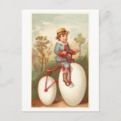  Boy Riding Egg Bicycle Briefkaart (Voorkant)