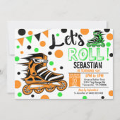 Boy Rollerblade Invitation Roller Blade Party Boy Kaart (Voorkant)