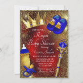 Boy Royal Prince Baby shower Uitnodiging (Voorkant)