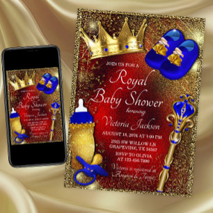 Boy Royal Prince Baby shower Uitnodiging