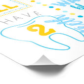 Boy Rubber Duck 1e Verjaardag Milestone Poster (Hoek)