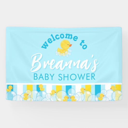Boy Rubber Duck Baby shower Hanging Welkom Spandoek (Horizontaal)