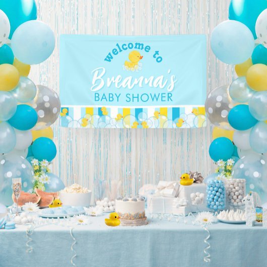 Boy Rubber Duck Baby shower Hanging Welkom Spandoek