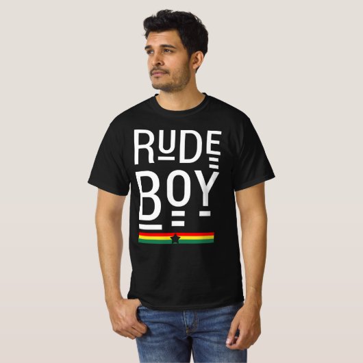 Boy Rude Vibes Good only Rasta Reggae Roots T-shirt (Voorkant volledig)
