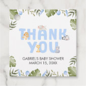 Boy Safari Animal Baby Shower Bedankjes Labels (Voorkant)