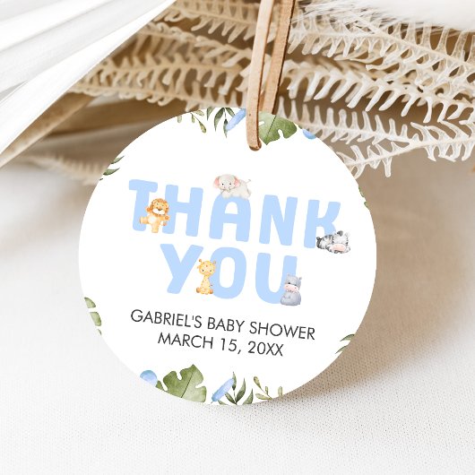 Boy Safari Animal Baby Shower  Bedankjes Labels