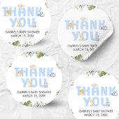 Boy Safari Animal Baby Shower  Ronde Sticker