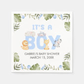 Boy Safari Animal Baby Shower Servet (Voorkant)