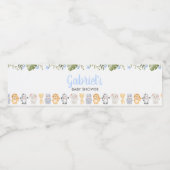 Boy Safari Animal Baby Shower  Waterfles Etiket (Enkel label)