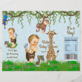 Boy Safari Animals Baby shower Chip Bag Wrapper Flyer (Voorkant)