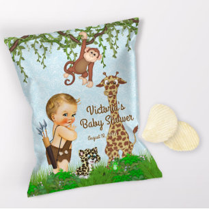 Boy Safari Animals Baby shower Chip Bag Wrapper Flyer