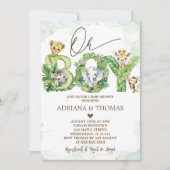 Boy Safari Animals Baby shower Kaart (Voorkant)