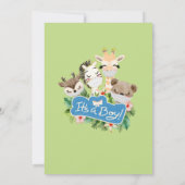 Boy Safari Animals Oerwoud Greenery Shower van Mai Kaart (Achterkant)