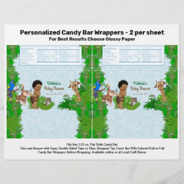 Boy Safari Baby shower Snoep Bar Wrapper Flyer