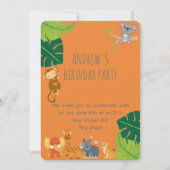 Boy Safari Birthday Invitation Kaart (Voorkant)