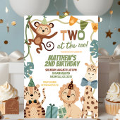 Boy Safari Birthday party animals invitation Kaart
