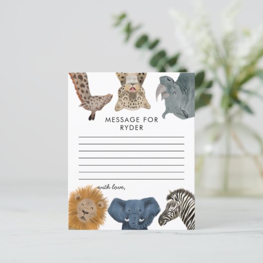 Boy Safari Birthday Party Time Capsule Note Card (Staand voorkant)