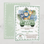 Boy Safari Car baby shower Kaart (Voorkant / Achterkant)
