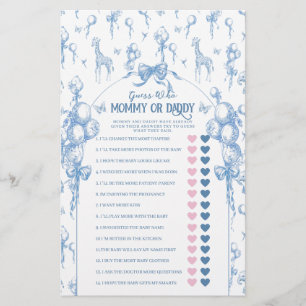 Boy Safari Dier Blauw Baby shower Mama Pap Spel