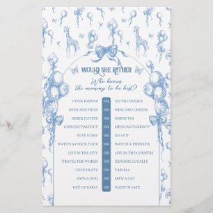 Boy Safari Dierenblauw Baby shower Mama Game