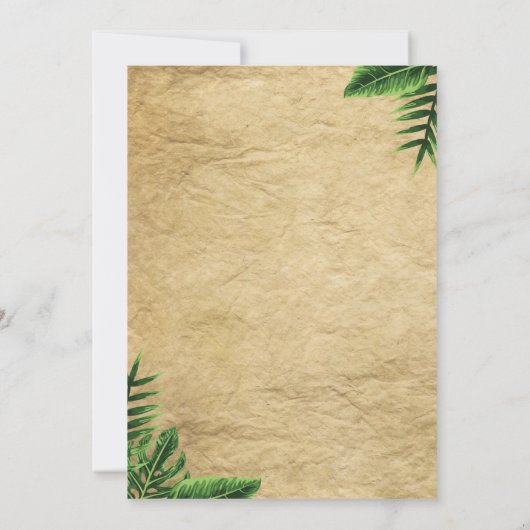 Boy Safari Dinosaur Birthday Uitnodiging (Achterkant)