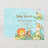 Boy Safari Oerwoud Animals Baby shower Kaart (Voorkant / Achterkant)