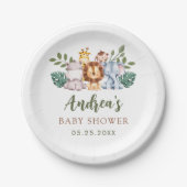 Boy Safari Oerwoud Baby shower Borden Papieren Bordje (Voorkant)