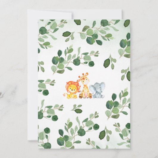 Boy Safari Oerwoud Baby shower Kaart (Achterkant)