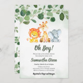 Boy Safari Oerwoud Baby shower Kaart (Voorkant / Achterkant)