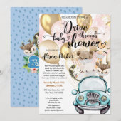 Boy Safari Oerwoud Drive by Baby shower Inv Kaart (Voorkant / Achterkant)