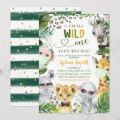 Boy Safari Wild Een Baby shower Uitnodiging (Voorkant / Achterkant)