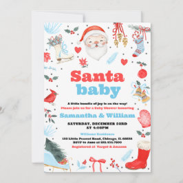 Boy Santa Baby Baby shower Kaart