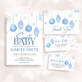 Boy Santa Baby Christmas Baby shower Kaart