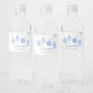 Boy Santa Baby Christmas Baby shower Waterfles Etiket
