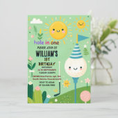 Boy schattig golfgat in een eerste 1e verjaardag kaart (Staand voorkant)