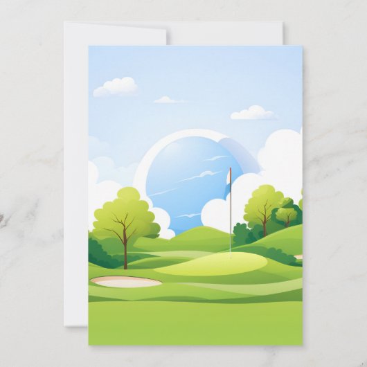 Boy schattig golfgat in een eerste 1e verjaardag kaart (Achterkant)