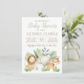 Boy Schattige Safari Baby Shower Uitnodigingen (Staand voorkant)