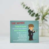 Boy Secret Agent Birthday Party Kaart (Staand voorkant)