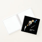 Boy Silhouette Blowble Planets Monogram Notitieboek (Binnen)