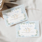 Boy Silly Goose Coquette Blue Bow Diaper Raffle Informatiekaartje
