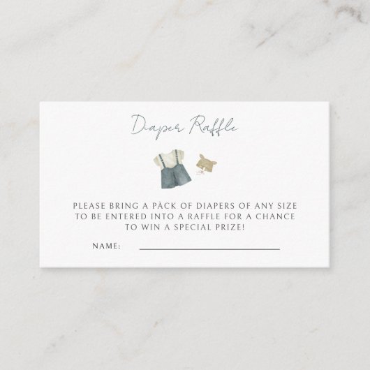 Boy Simple Clothes Waterverf Baby shower Informatiekaartje (Voorkant)