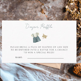 Boy Simple Clothes Waterverf Baby shower Informatiekaartje