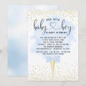 Boy Sip and See Cotton Snoep Baby shower Kaart (Voorkant / Achterkant)