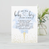 Boy Sip See Cotton Snoep Baby shower Kaart (Staand voorkant)