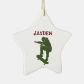 Boy Skateboarding Personalized Skateboarders Keramisch Ornament (Rechts)