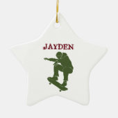 Boy Skateboarding Personalized Skateboarders Keramisch Ornament (Voorkant)