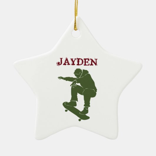 Boy Skateboarding Personalized Skateboarders Keramisch Ornament (Voorkant)